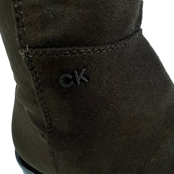 CALVIN KLEIN‎ DEEDEE FAUX SUEDE OVER THE KNEE BOOTS IN MEDIUM BROWN NWOB SIZE 8M - Picture 13 of 15